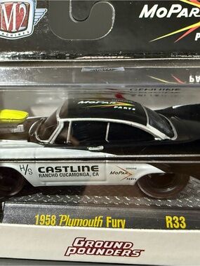 1958 Plymouth Fury Black & White MoPar Castline M2 Machines Super Chase